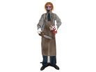 Halloween Zombi figura láncfűrészes, animált, 170 cm