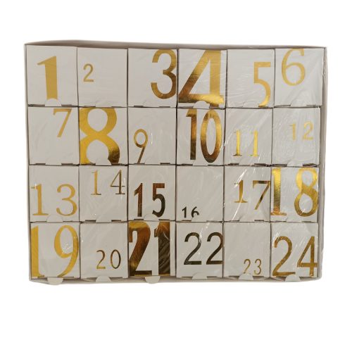 Papír adventi naptár fehér - arany színű  - üres