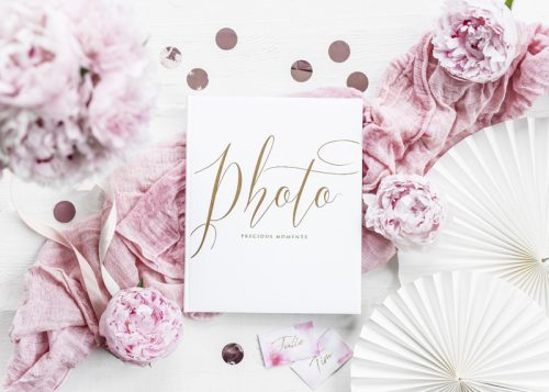 Fotóalbum  fehér, arany felirattal 22 oldal