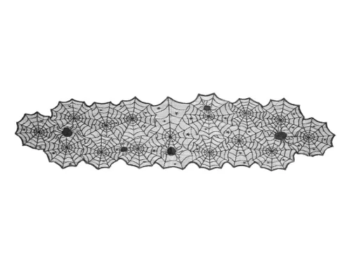 Pókhálós asztali futómű, fekete, 185x45 cm