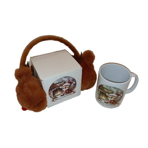 Rénszarvasos kerámia bögre fülmelegítővel