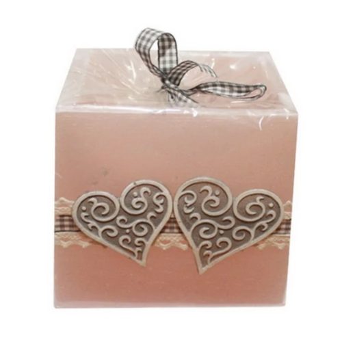 Dupla szív alakú gyertyatartó, lampion, lámpás