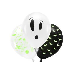   Boo! halloweeni lufi - sötétben fluoreszkáló (1 pkt / 3 pc.)