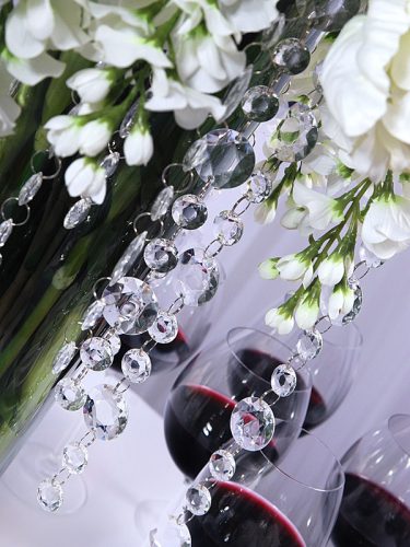 Kristályfüzér, színtelen, 1m