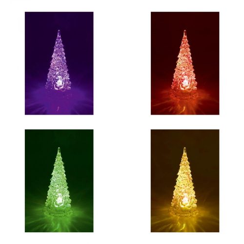 Karácsonyi asztali dísz, LED-es fenyőfa