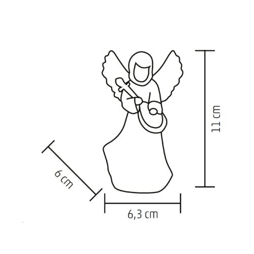Akril angyal, melegfehér LED világítással - 2 féle