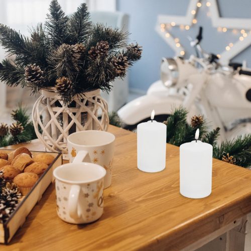 LED-es gyertya, melegfehér- kültéri, beltéri