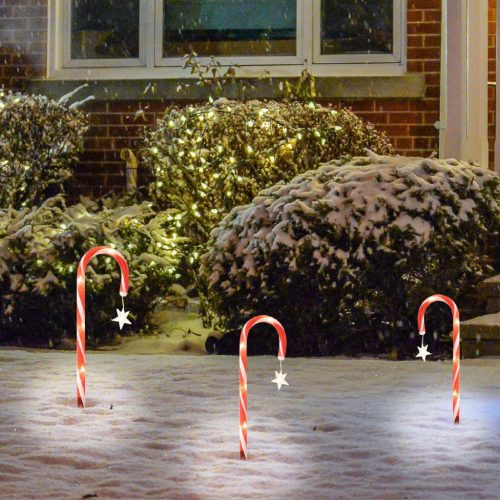 Világító cukorbot szett, kül- és beltéri kivitel, 3 db