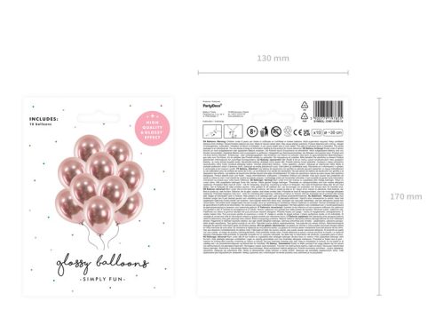 Fényes léggömbök 30 cm, rózsaszín arany (1 db / 10 db)