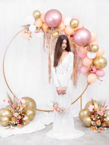 Fényes léggömbök 30 cm, rózsaszín arany (1 db / 50 db)