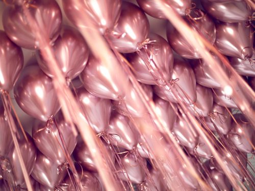 Fényes léggömbök 30 cm, rózsaszín arany (1 db / 50 db)