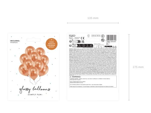 Fényes léggömbök 30 cm, réz (1 pkt / 10 db.)