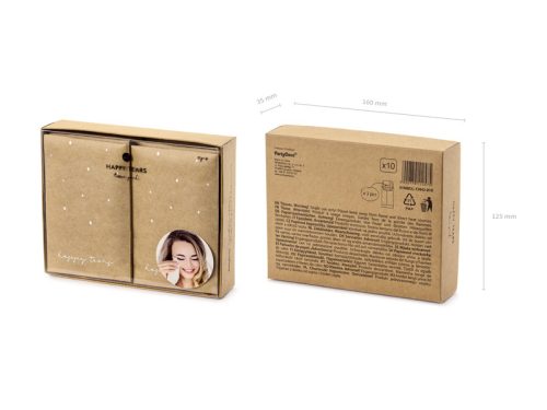 Zsebkendők Happy Tears, ezüst, 7,5x12cm (1 db / 10 db.)