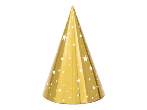 Parti sapkák Stars, arany, 16cm (1 db / 6 db.)