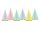 Party hats Yummy, mix, 16cm (1 pkt / 6 pc.)