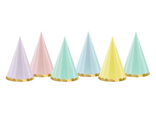 Party hats Yummy, mix, 16cm (1 pkt / 6 pc.)