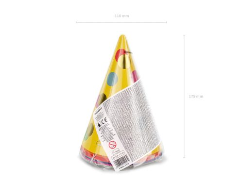 Partysapkák Dots, mix, 16cm (1 db / 6 db.)