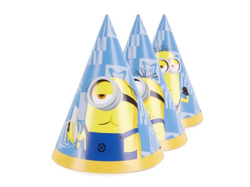 Minion papírsapka szett, 16 cm, 3 mintával, 6 db