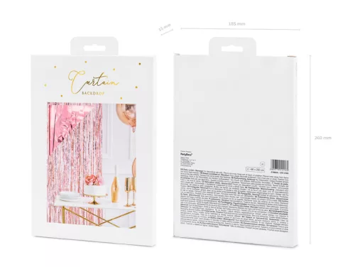 Parti függöny, rózsaszín arany, 90x250cm
