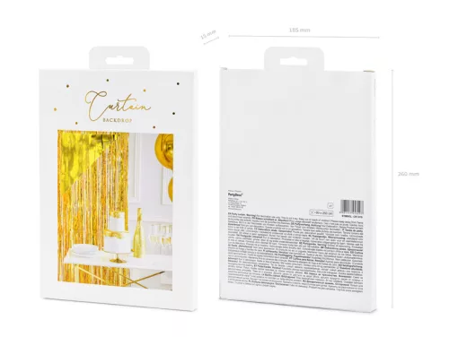 Partyfüggöny, arany, 0,9 x 2,5 m