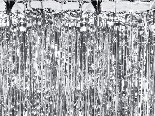 Parti függöny, ezüst, 100x200cm