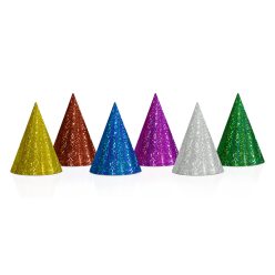 Holographic party hats, mix, 16cm (1 pkt / 20 pc.)