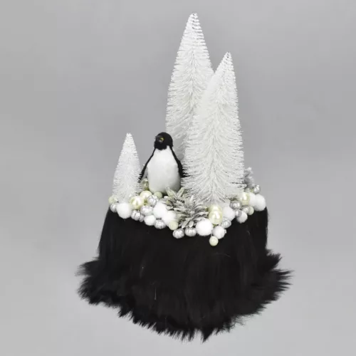 Pingvin dekoráció - 10 cm