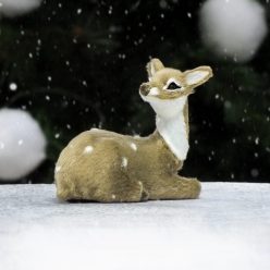 Bambi figura - barna fekvő szarvas figura - 10 cm