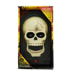 Ajtócsengő beszélő Halloween koponya 19 cm