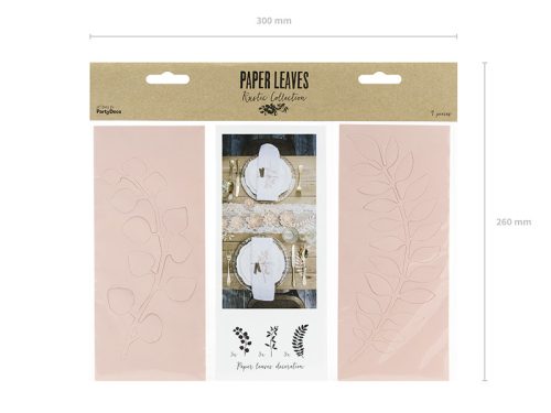 Levéldíszítésű ág, púderrózsaszín (1 db / 9 db)