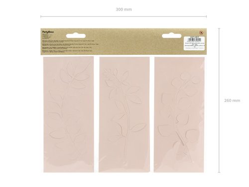 Levéldíszítésű ág, púderrózsaszín (1 db / 9 db)