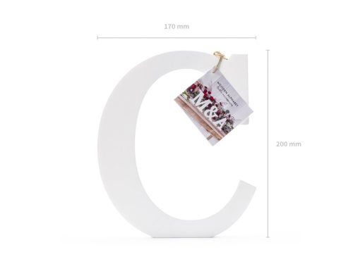 Fa C betű, fehér, 17x20cm