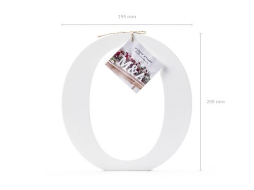 Fa O betű, fehér, 19,5x20,5 cm