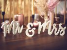 Fából készült Mr & Mrs felirat, arany, 50x10cm