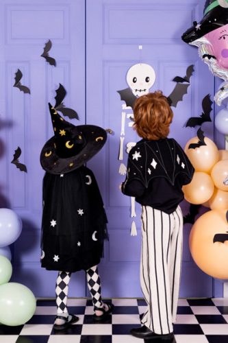 Papír dekoráció Denevérek, 19-29 cm, fekete (1 pkt / 6 db.)