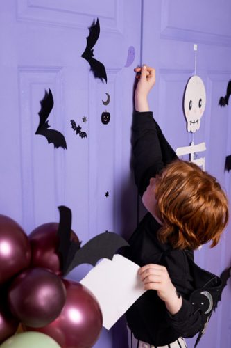 Papír dekoráció Denevérek, 19-29 cm, fekete (1 pkt / 6 db.)