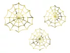 Paper decorations - Spiderwebs, gold (1 pkt / 3 pc.)