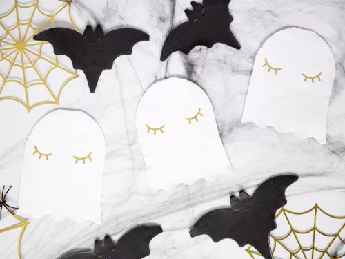 Paper decorations - Spiderwebs, gold (1 pkt / 3 pc.)