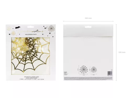 Paper decorations - Spiderwebs, gold (1 pkt / 3 pc.)