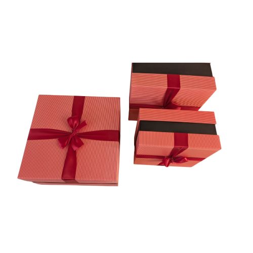 Pirs- fehér csíkos díszdoboz szett - 3db