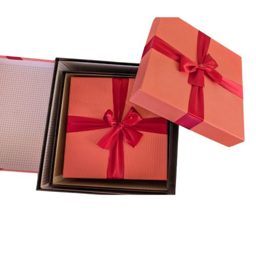 Pirs- fehér csíkos díszdoboz szett - 3db