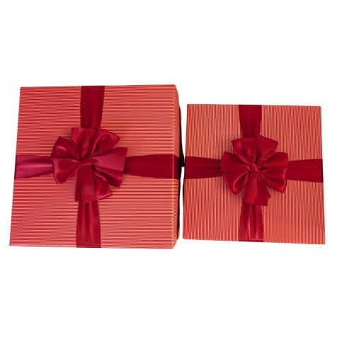 Pirs- fehér csíkos díszdoboz szett - 2db