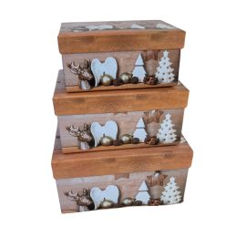 Karácsonyi díszdoboz szett - 3db  - szépséghibás! 