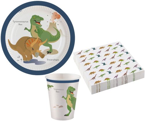 Dinoszaurusz Happy party szett 36 db-os 23 cm-es tányérral