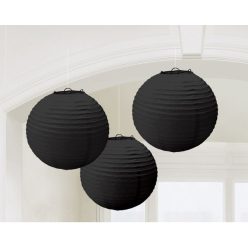 Black, Fekete lampion 3 db-os szett 20,4 cm