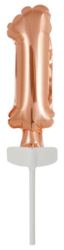 Rose Gold 1-es szám fólia lufi tortára 13 cm