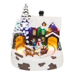 Téli táj dioráma, színes LED-es 