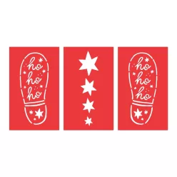   Karácsonyi dekoráció - Mikulás lábnyom sablonok, 16,5x27,5 cm, mix (1 pkt / 3 db.)