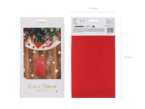 Karácsonyi dekoráció - Mikulás lábnyom sablonok, 16,5x27,5 cm, mix (1 pkt / 3 db.)