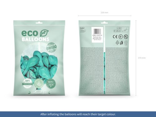 Eco Balloons 26cm pasztell, sötét menta (1 db / 100 db.)